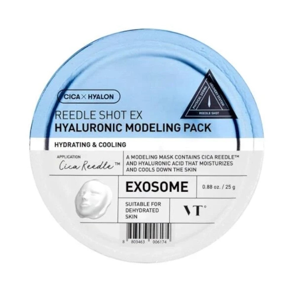 Skin TOGO VT Cosmetics Reedle Shot EX Hyaluronic Modeling Pack blue circular container for deep skin hydration