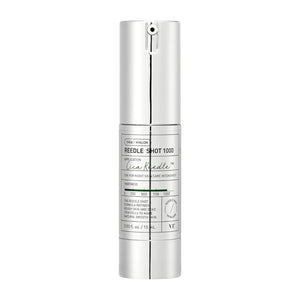 Skin TOGO VT Cosmetics Reedle Shot 1000 micro-needle essence in a silver pump bottle for intensive skin renewal.