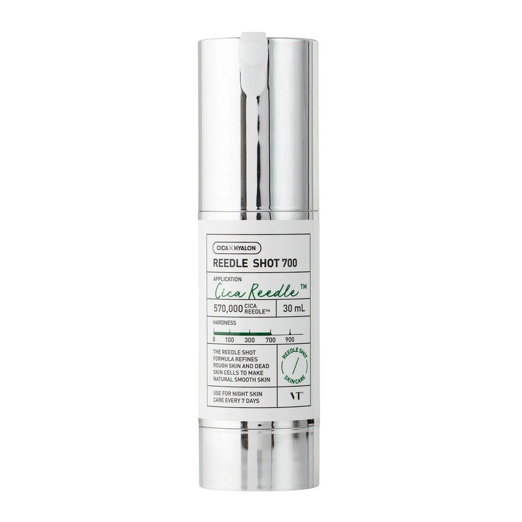 Skin TOGO VT Cosmetics Reedle Shot 700 intensive micro-needle absorption boosting essence in a 30ml pump bottle.
