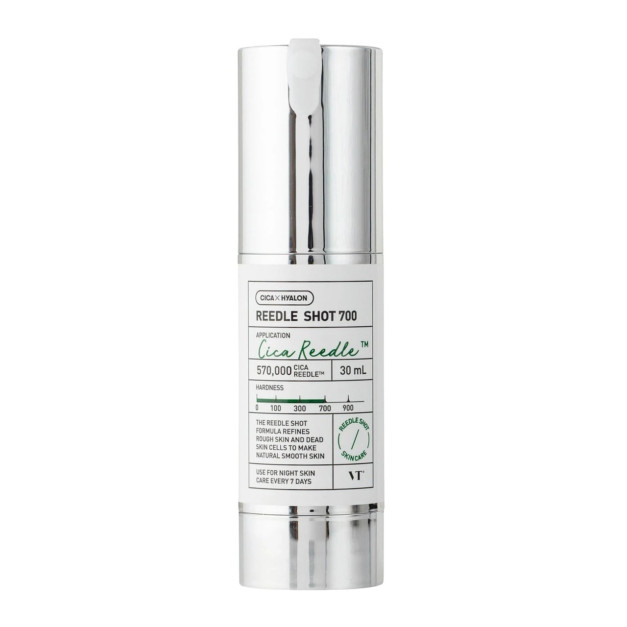 Skin TOGO VT Cosmetics Reedle Shot 700 intensive micro-needle absorption boosting essence in a 30ml pump bottle.